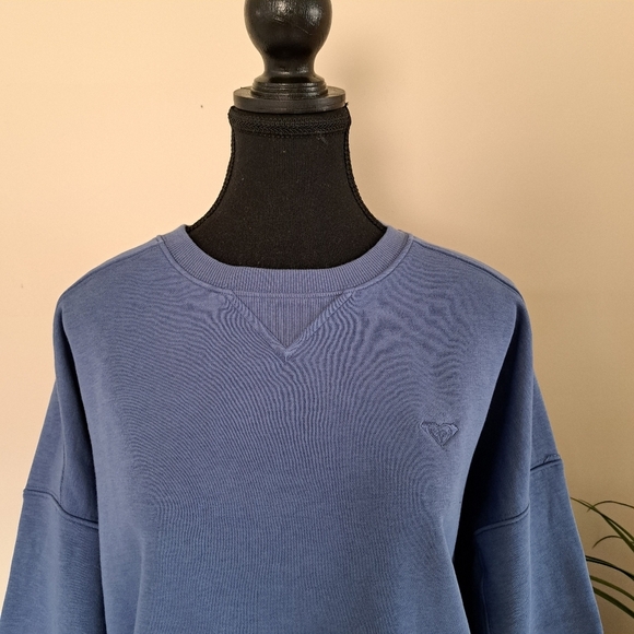 ❤️Roxy French Terry Blue Sweatshirt Women's XS Crewneck Pull Over Casual Top - Picture 8 of 13